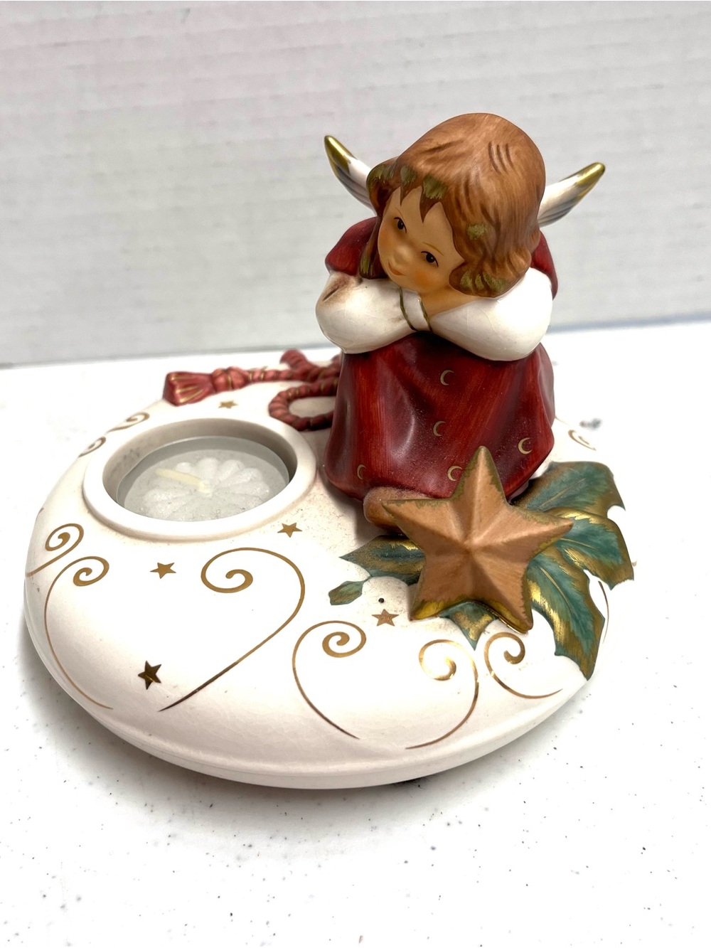 Goebel Dreamer Angel Figurine Votive Tealight Holder 44-027 Magical Christmas